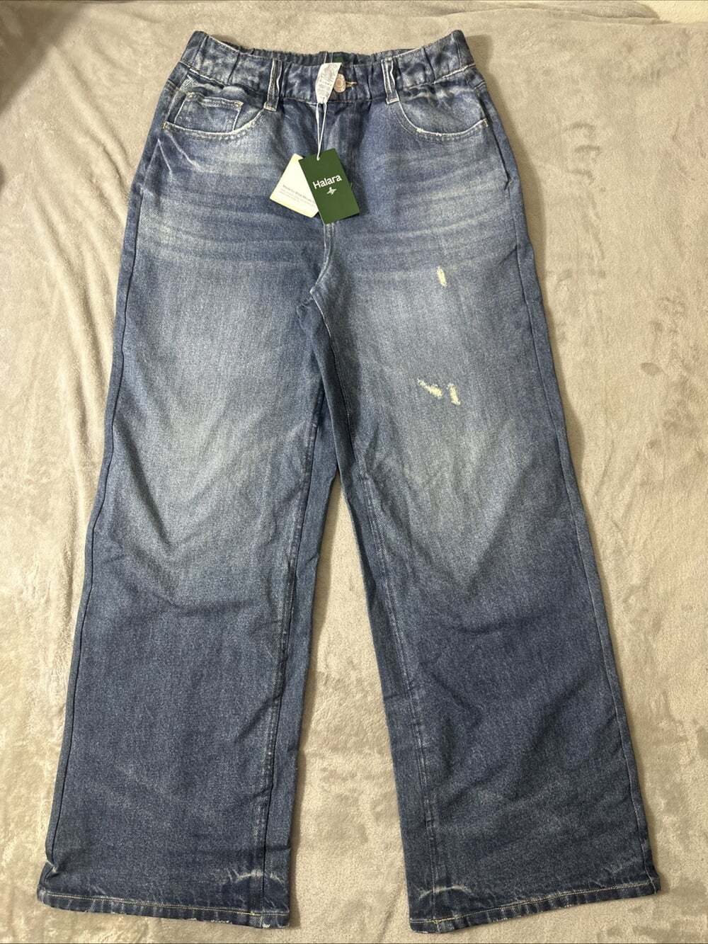 Halara Flex Denim Look Wide Leg Pull-On Pants Women’s Medium NWT Stretch
